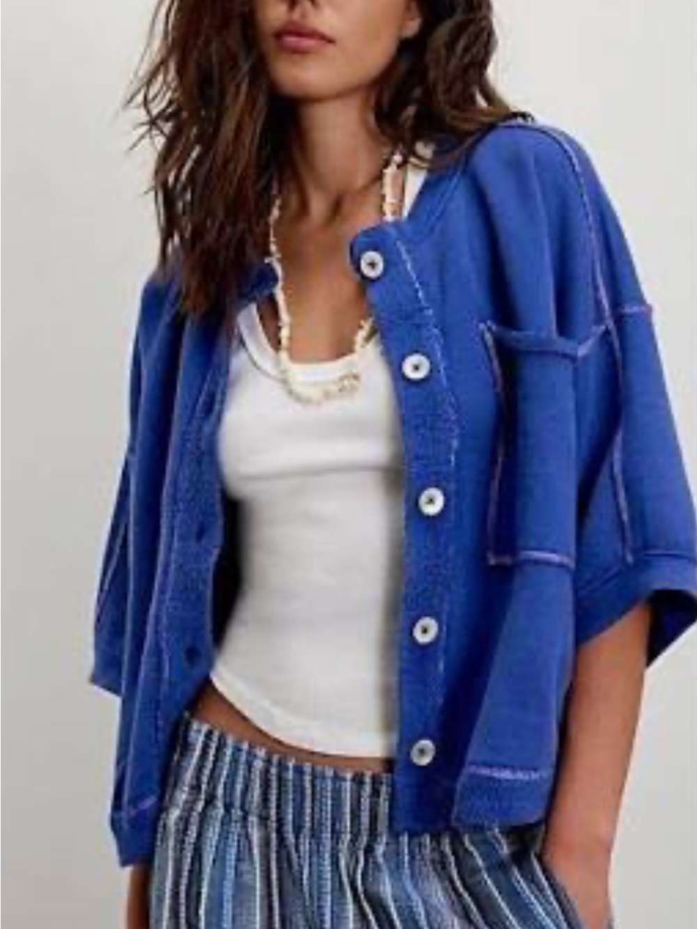 Free People Matilda Relaxed Fit Sweatshirt with buttons!!! NWT Small